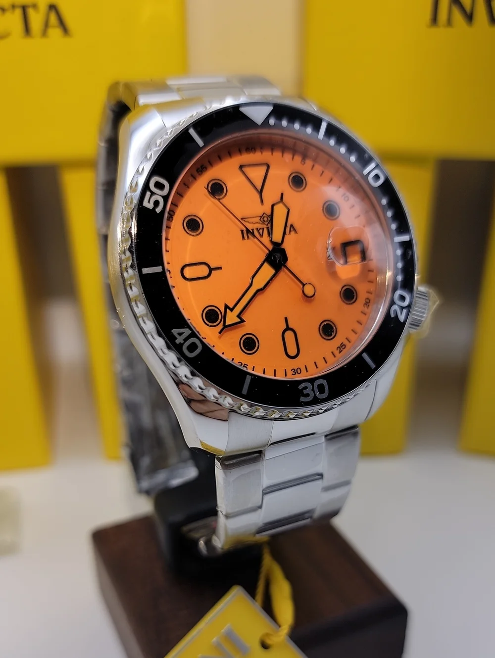 Invicta ⌚️ Men’s Pro Diver 48884 Velmora 46mm Watch Orange Dial Offset Crown